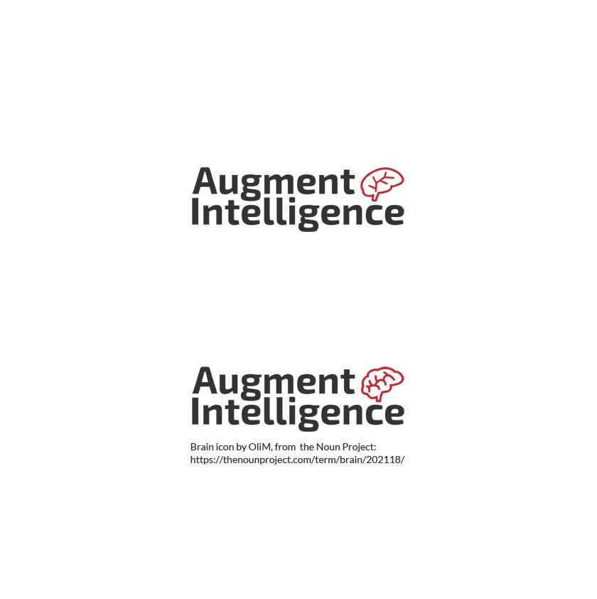 Making of Augment Intelligence Branding, logo drafts with my icon and OliM's icon -- Mervi Emilia